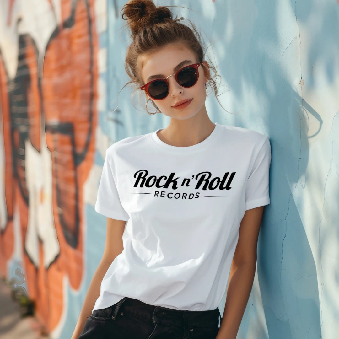 Rock n' Roll Records - Classic White T-Shirt