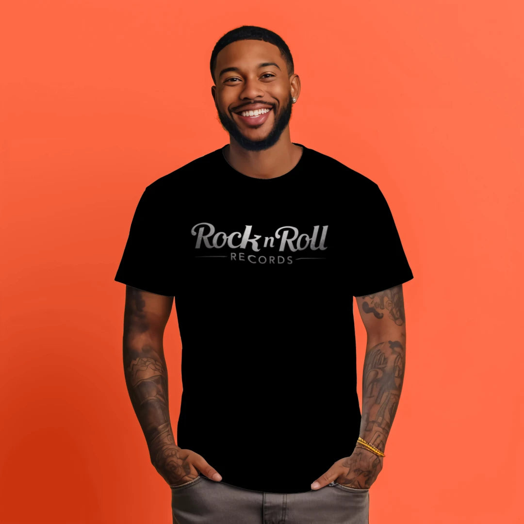 Rock n' Roll Records - Classic Black T-Shirt
